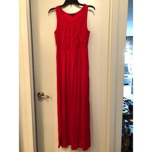 Red Cotton Maxi Dress